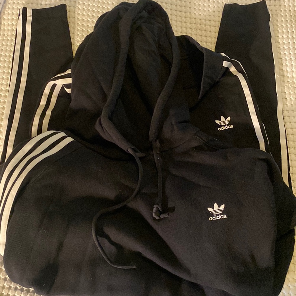Adidas leggings and crop hoodie